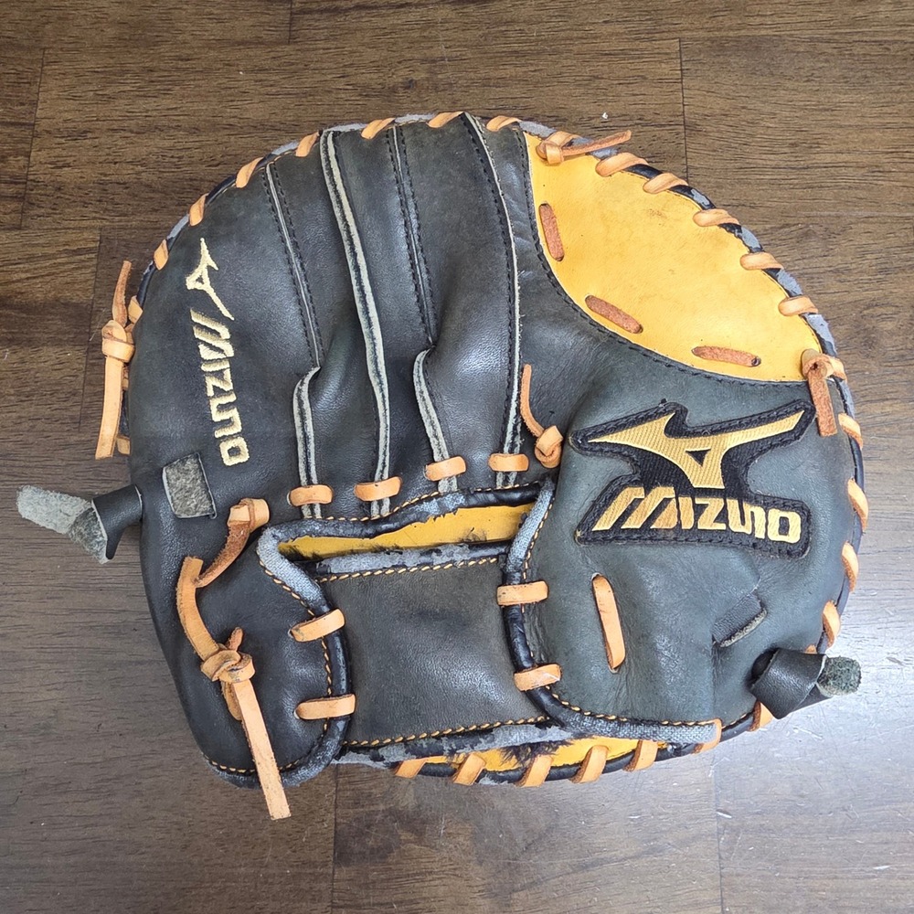 Mizuno Training Glove Youth OSFA‎ Black Yellow GXT 1A Leather Catchers Mitt